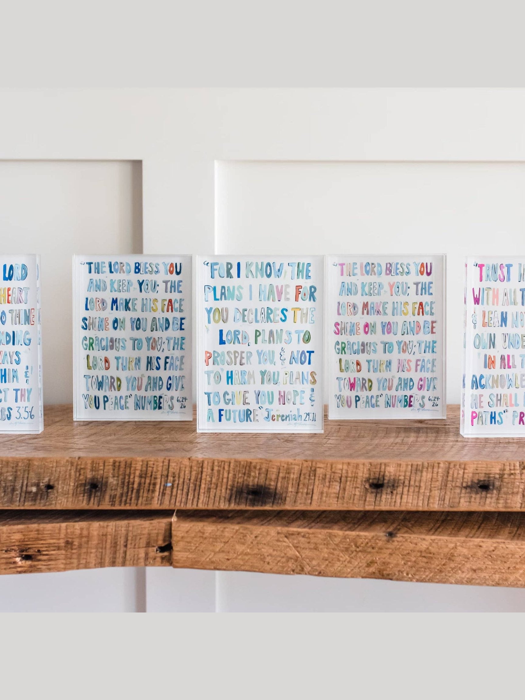 "Proverbs 3: 5-6" acrylic shelfie