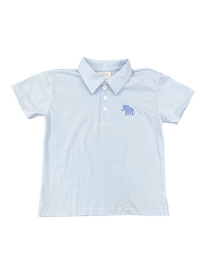 PRE-ORDER Light Blue Polo- Elephant