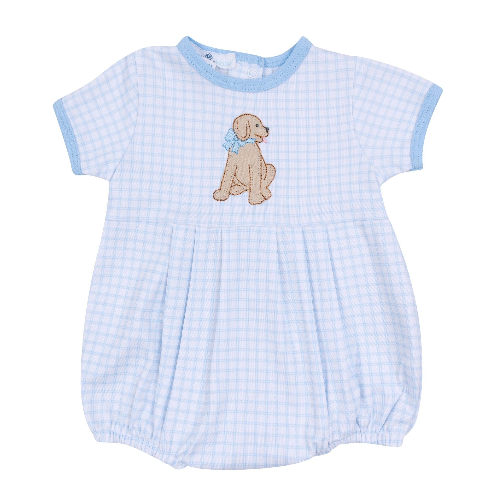 Puppy Playtime Applique Bubble - Light Blue