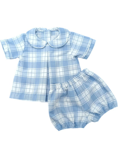 PRE-ORDER Rory Diaper Set-Blue Flannel Check