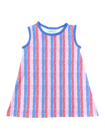 PRE-ORDER Madison Sleeveless Dress-Patriotic Stripe