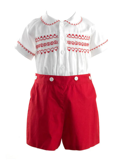 Red Smocked Set