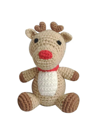 Rory the Reindeer Crochet Rattle - 4"