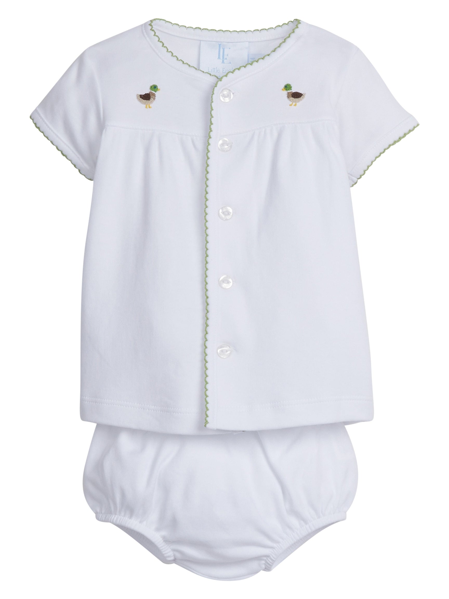 PRE-ORDER Pinpoint Layette Knit Set-Mallard