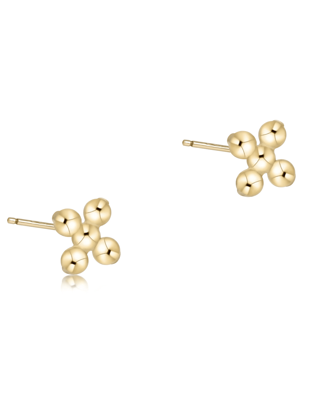 Signature Cross Beaded Small Gold Studs