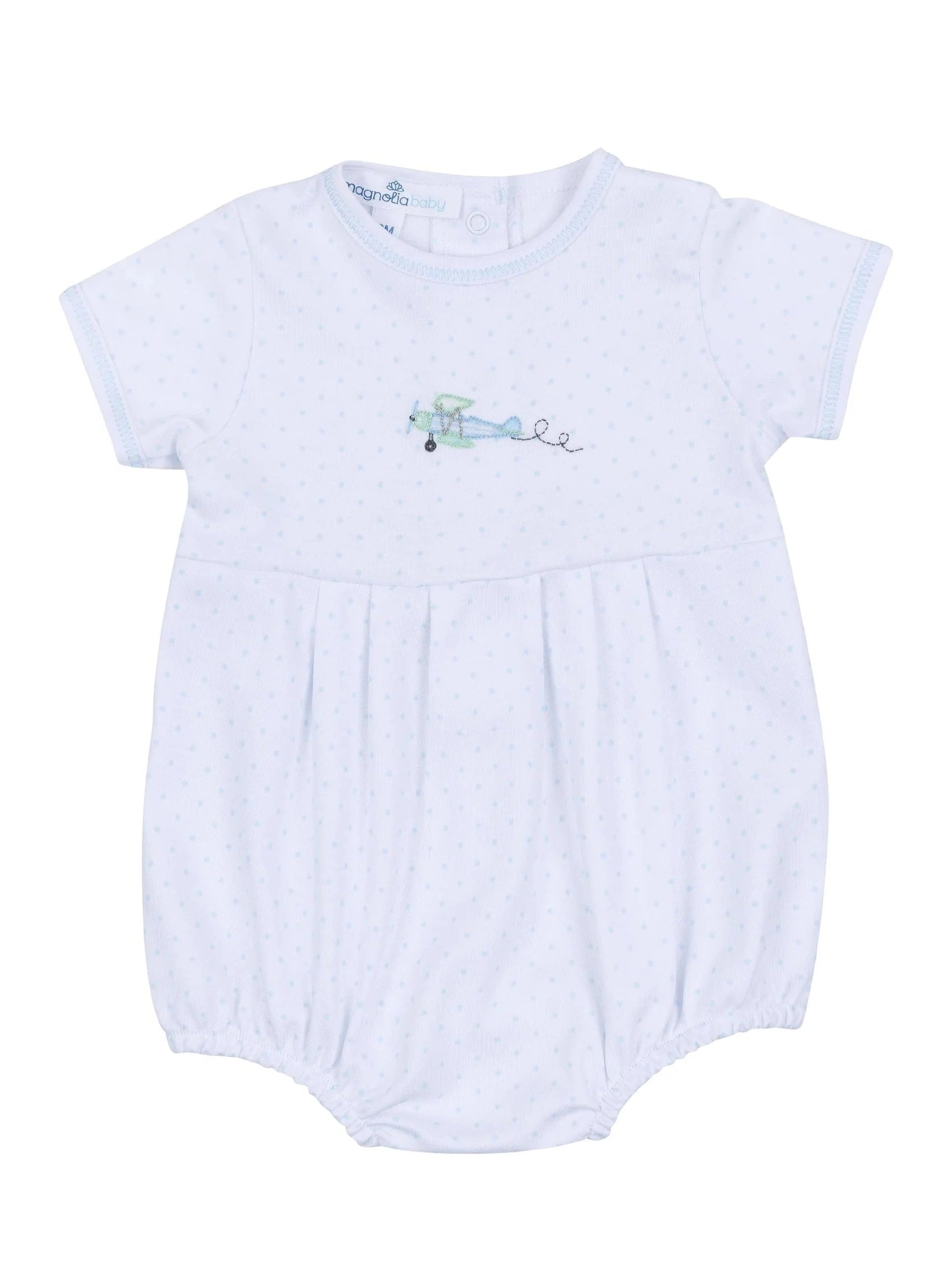 Take Flight Embroidered S/S Boy Bubble