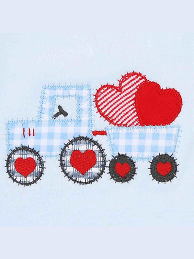 Tractor Full of Love Applique Bubble