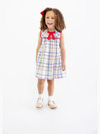 Sleeveless Stewart's Square Collar Dress