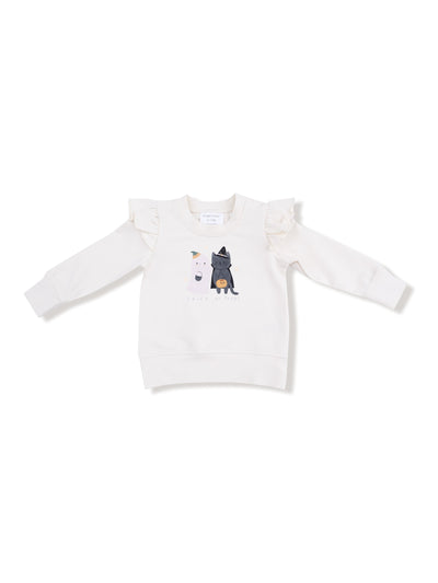 French Terry Ruffle Sweatshirt - Trick or Treat