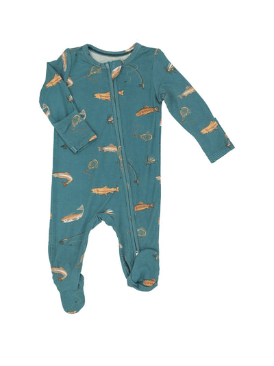 Two Way Zippered Footie - Trout