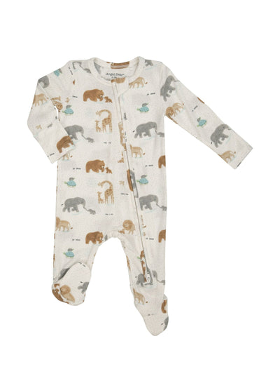 Two Way Zippered Footie - Welcome to the World