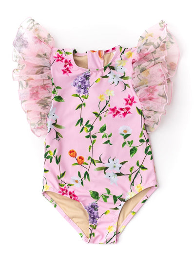 Wildflowers One Piece Tulle Swimsuit