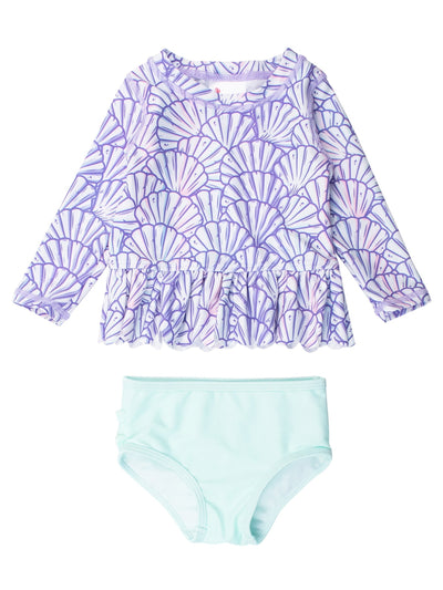 Scalloped Rash Guard 2-Piece - Magical Mermaid