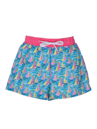 Swim Trunks - Preppy Sailboat