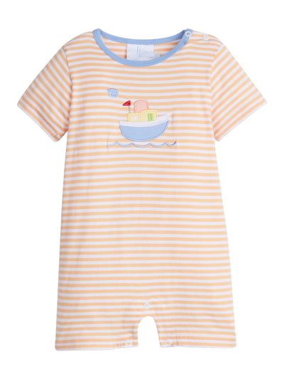 PRE-ORDER Applique Romper - Tugboat