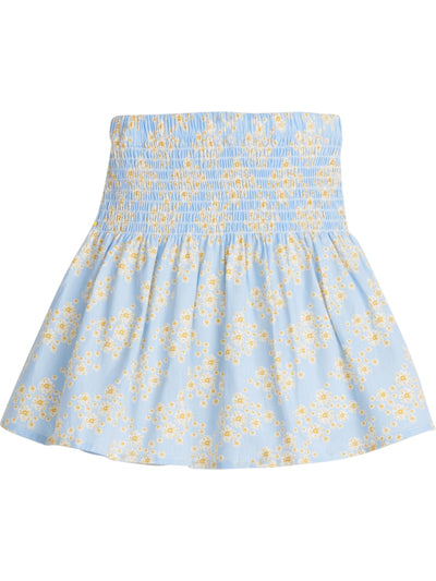 Shirred Circle Skirt - Blue Ditsy Floral