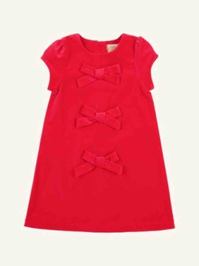Betts Bow Dress- Richmond Red Velveteen