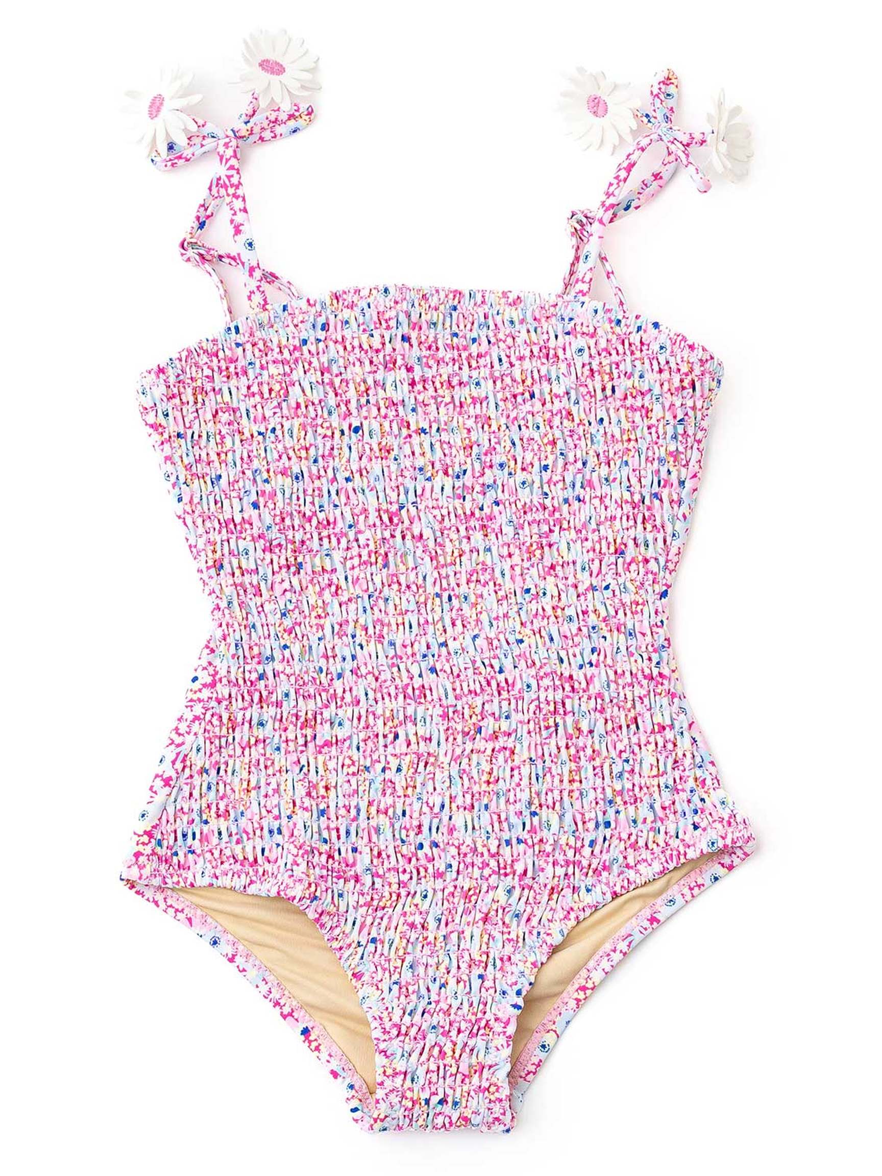 One Piece Smocked Swimsuit