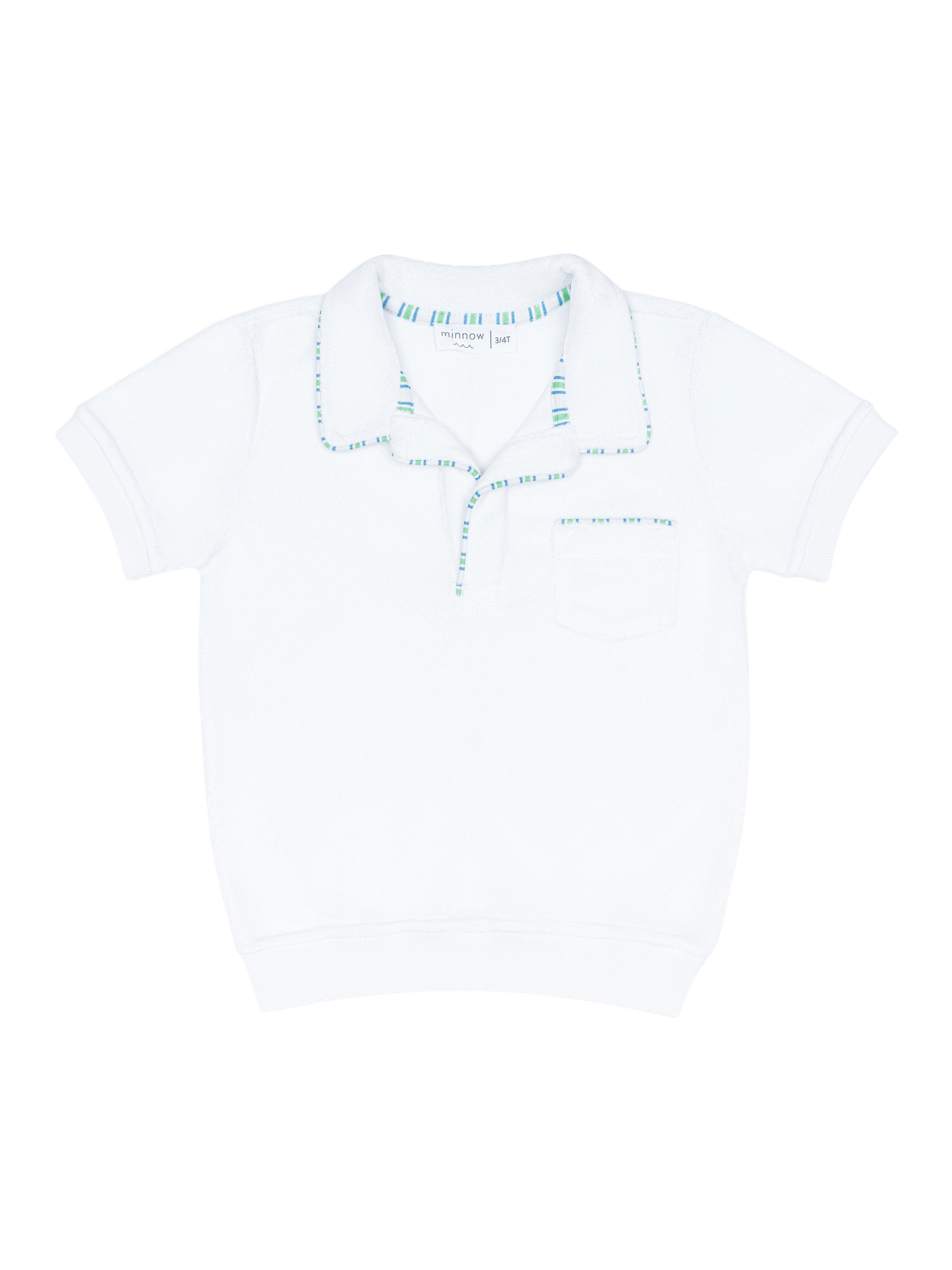 PRE-ORDER Shell White French Terry Polo - Posh Tots Children's Boutique
