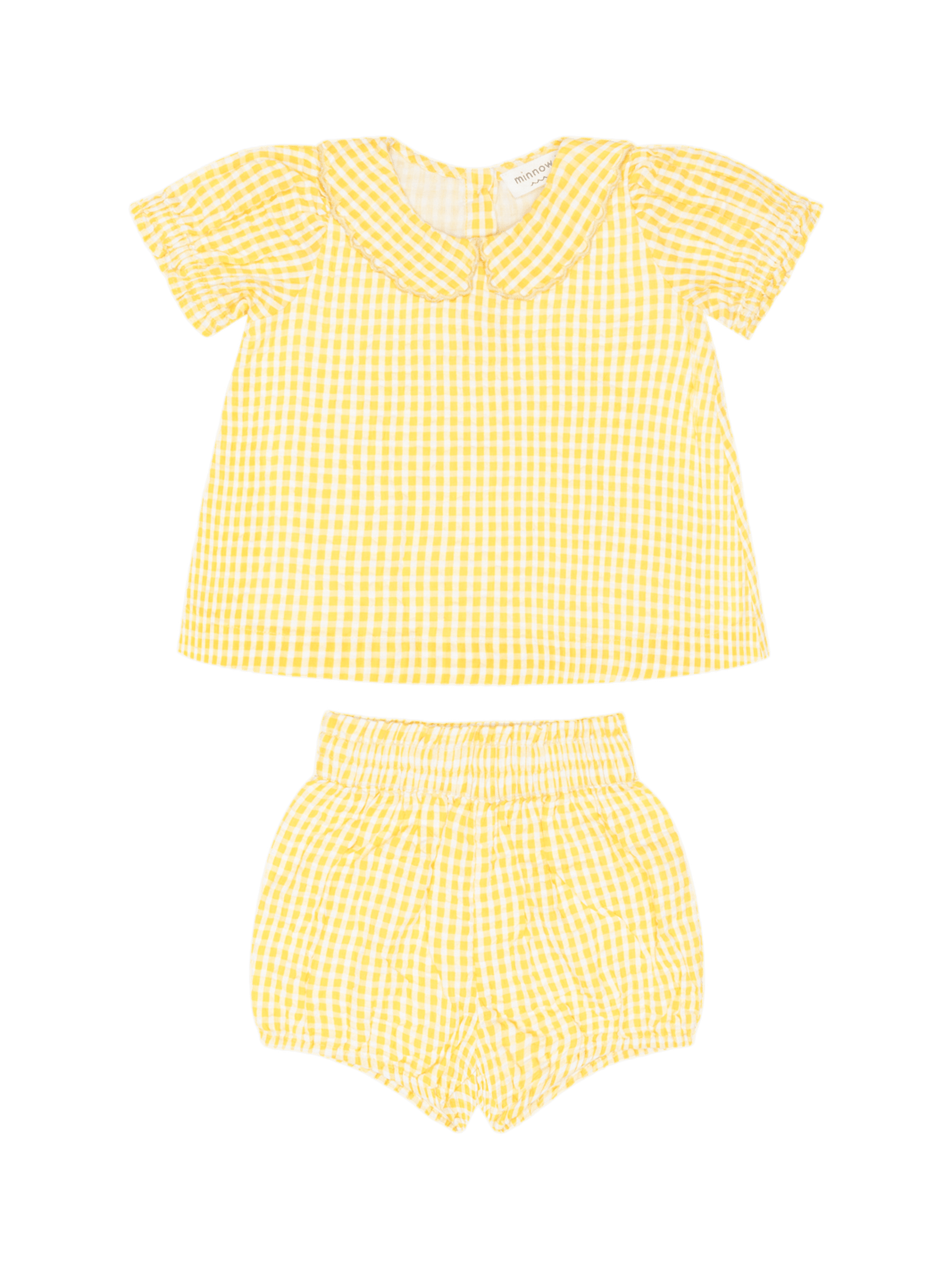 PRE-ORDER Soleil Gingham Ruffle Sleeve Top & Bloomer Set - Posh Tots Children's Boutique