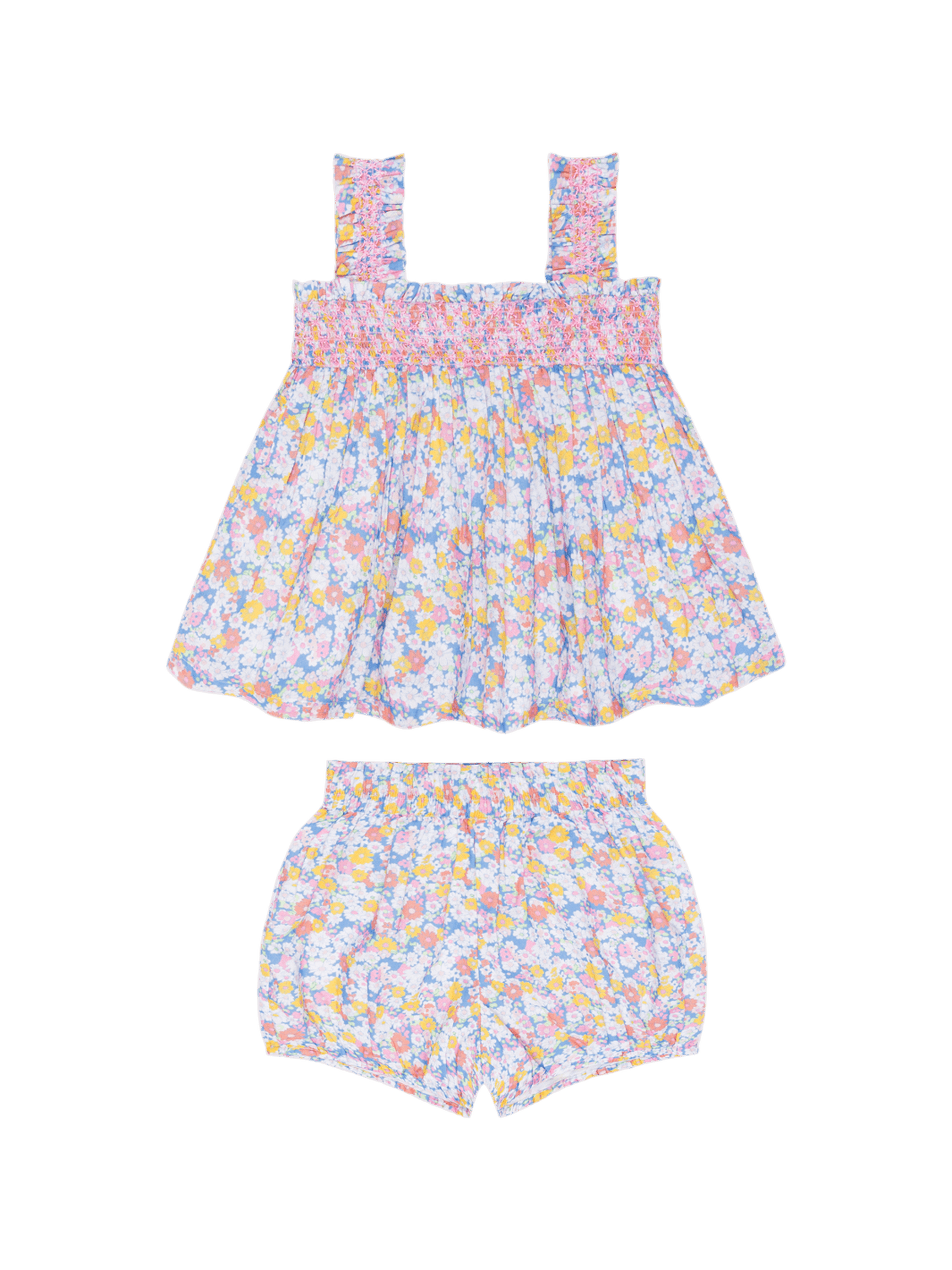 PRE-ORDER Jasmine Blossom Smocked Top & Bloomer Set - Posh Tots Children's Boutique