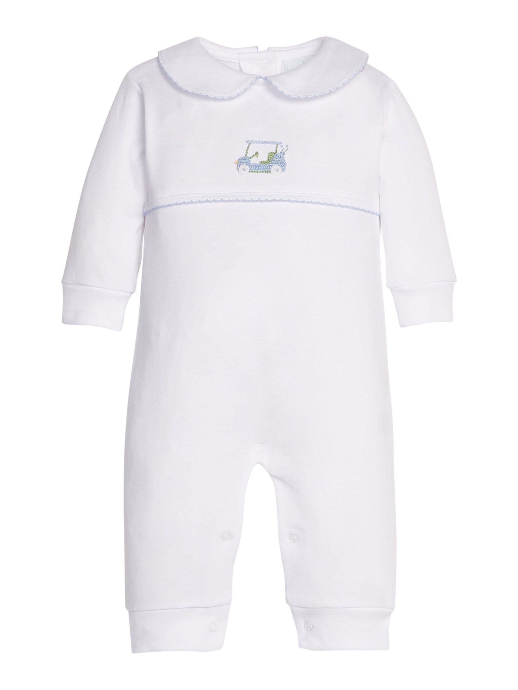 Crochet Playsuit - Blue Golf Cart