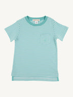 Carter Crewneck - Turks Teal Stripe