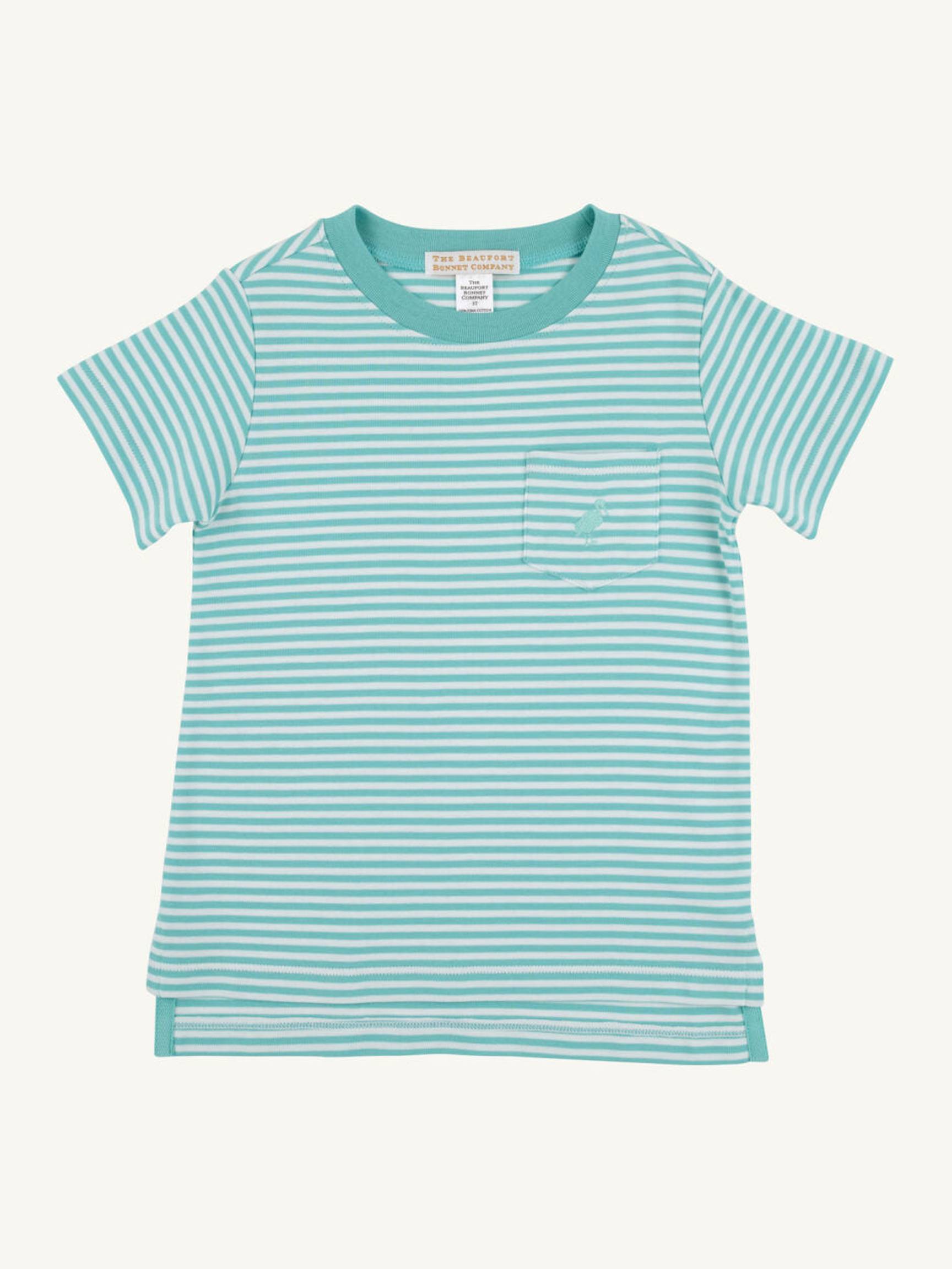 Carter Crewneck - Turks Teal Stripe