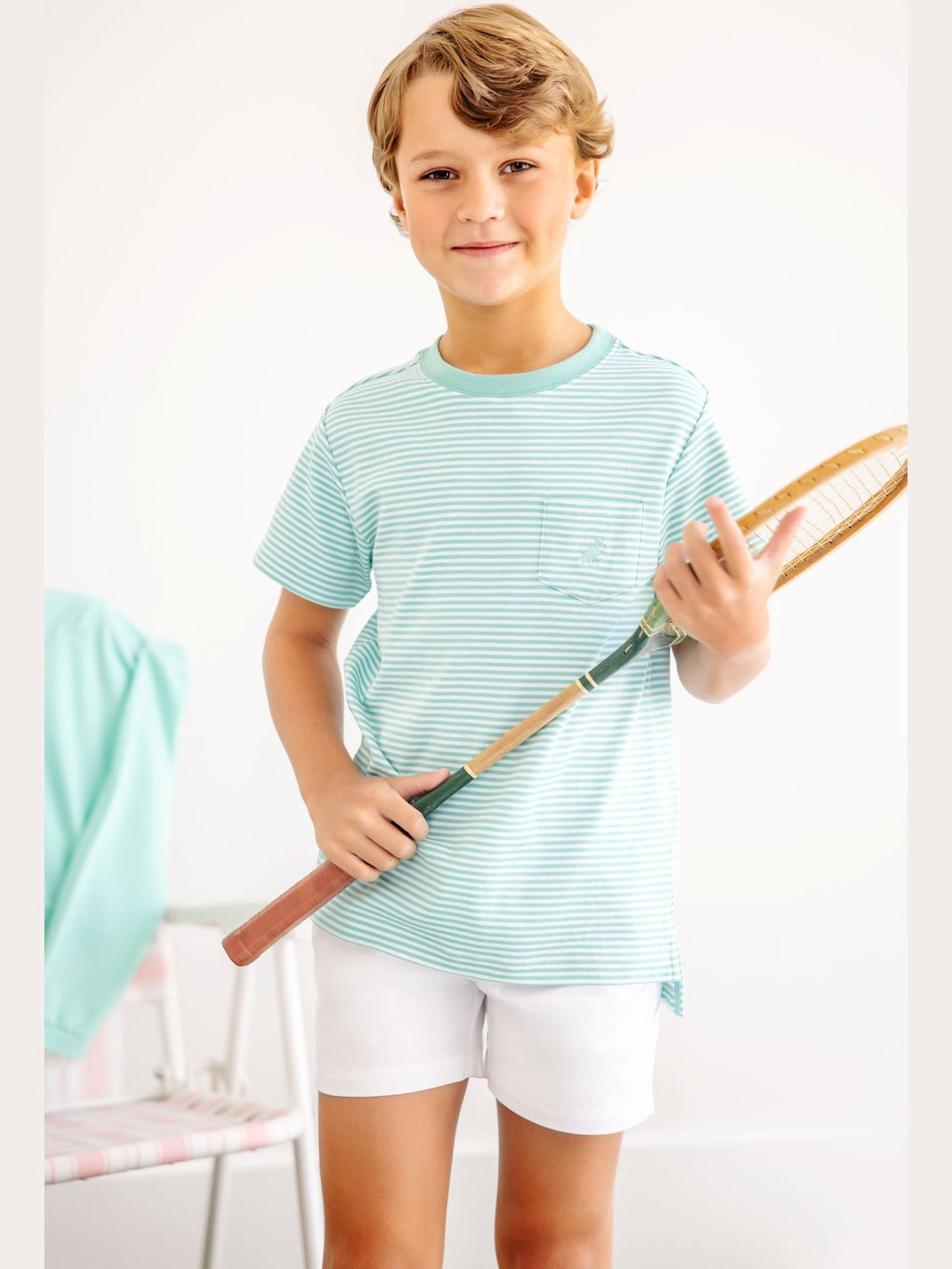 Carter Crewneck - Turks Teal Stripe