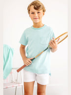 Carter Crewneck - Turks Teal Stripe