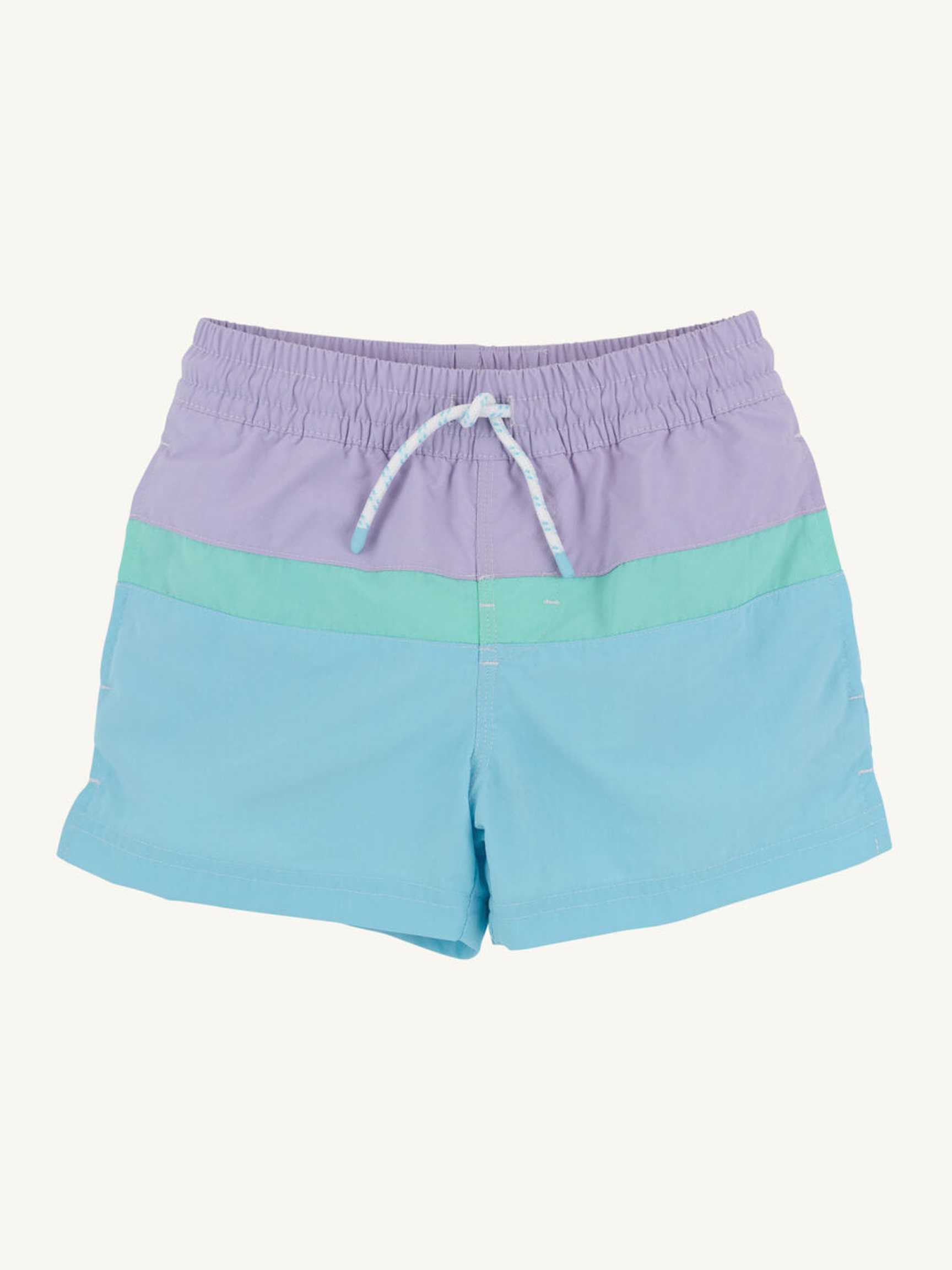 Country Club Colorblock Trunks - Lauderdale Lavender/Turks Teal/Belhaven Blue