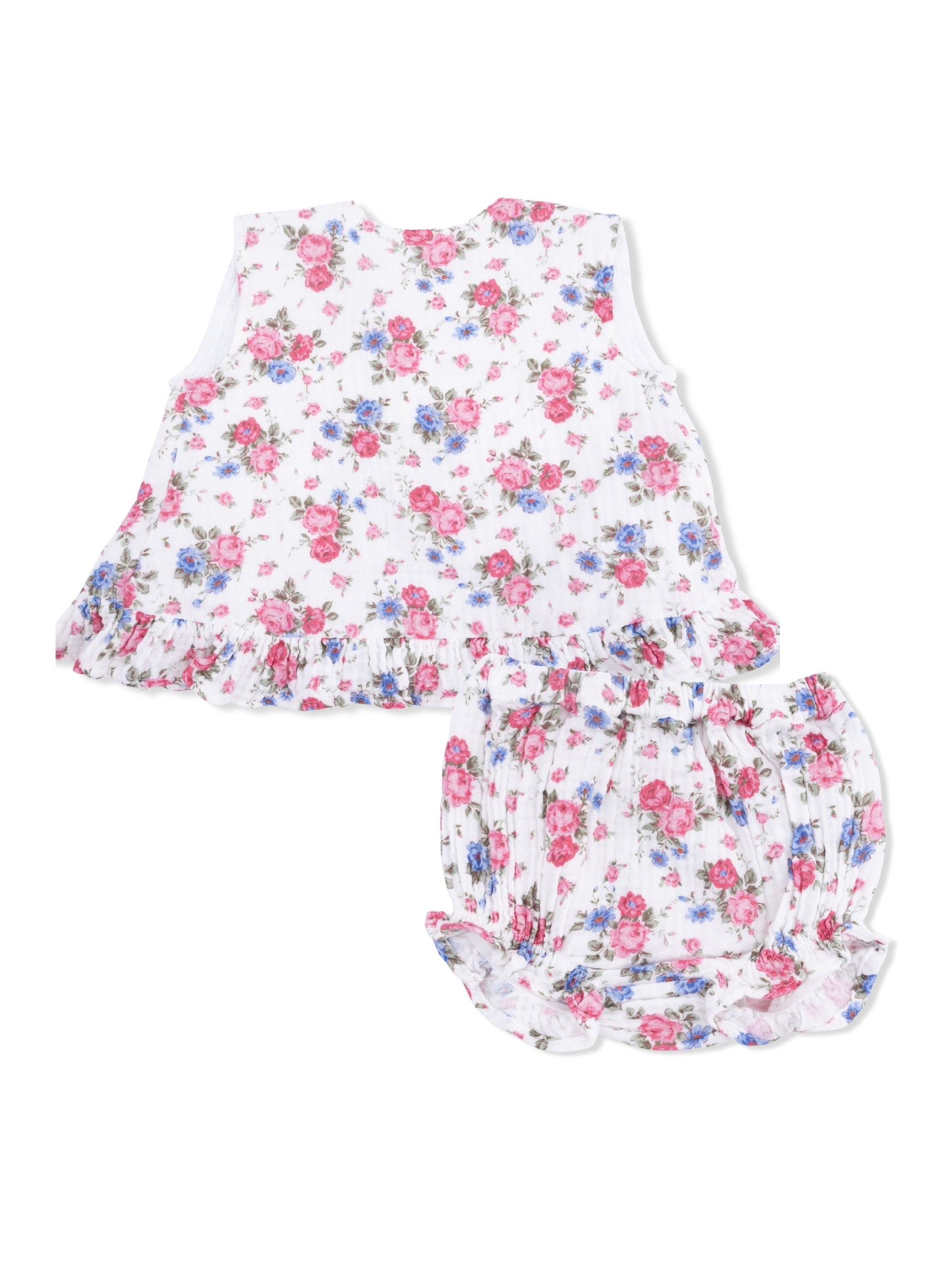 Ruffle Back Top & Bloomer - Cabbage Roses