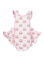 Ric Rac Ruffle Sunsuit - Sweet Strawberries
