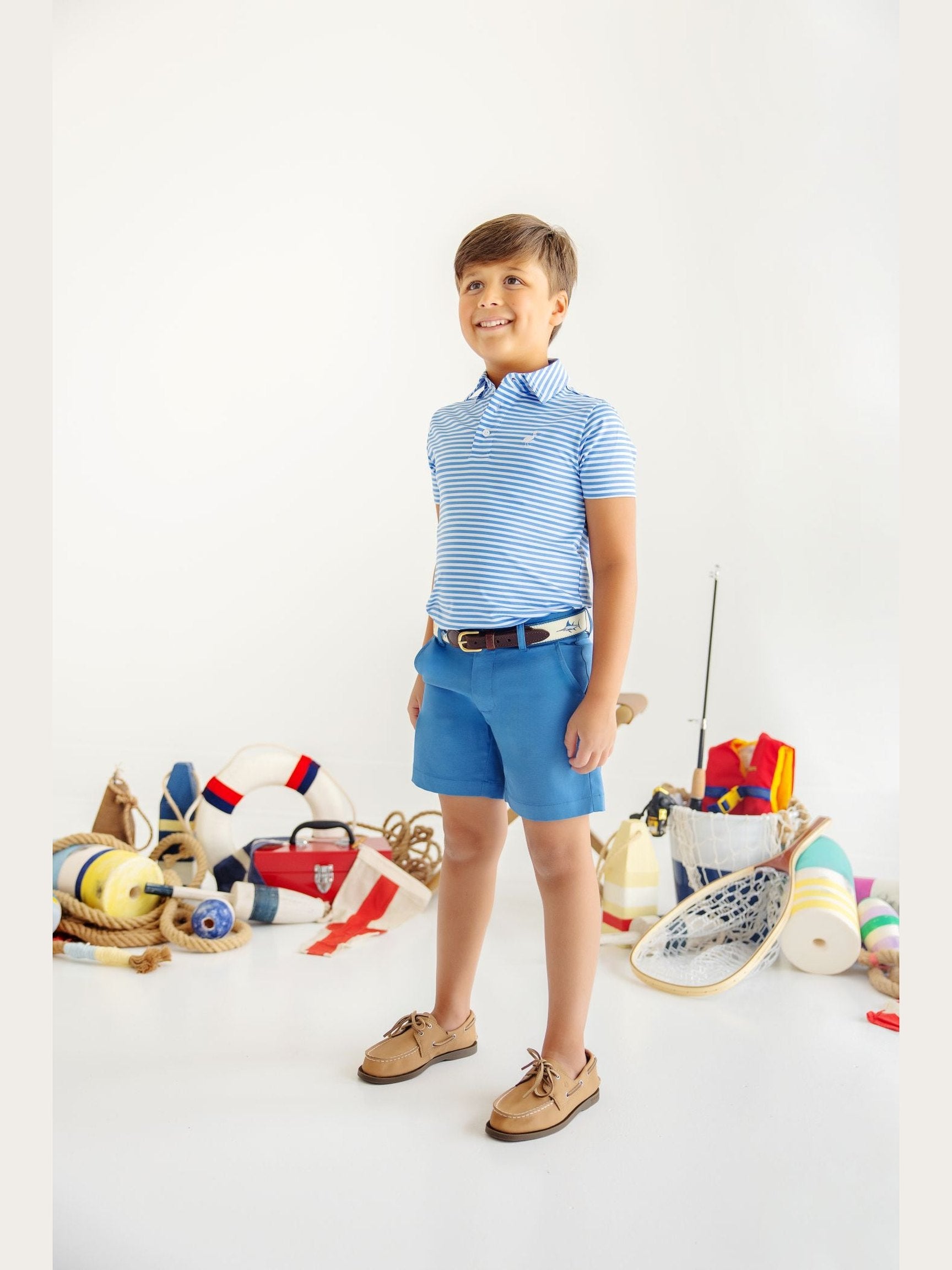 Prepletic Prim & Proper Polo - Sunrise Boulevard Blue Stripe