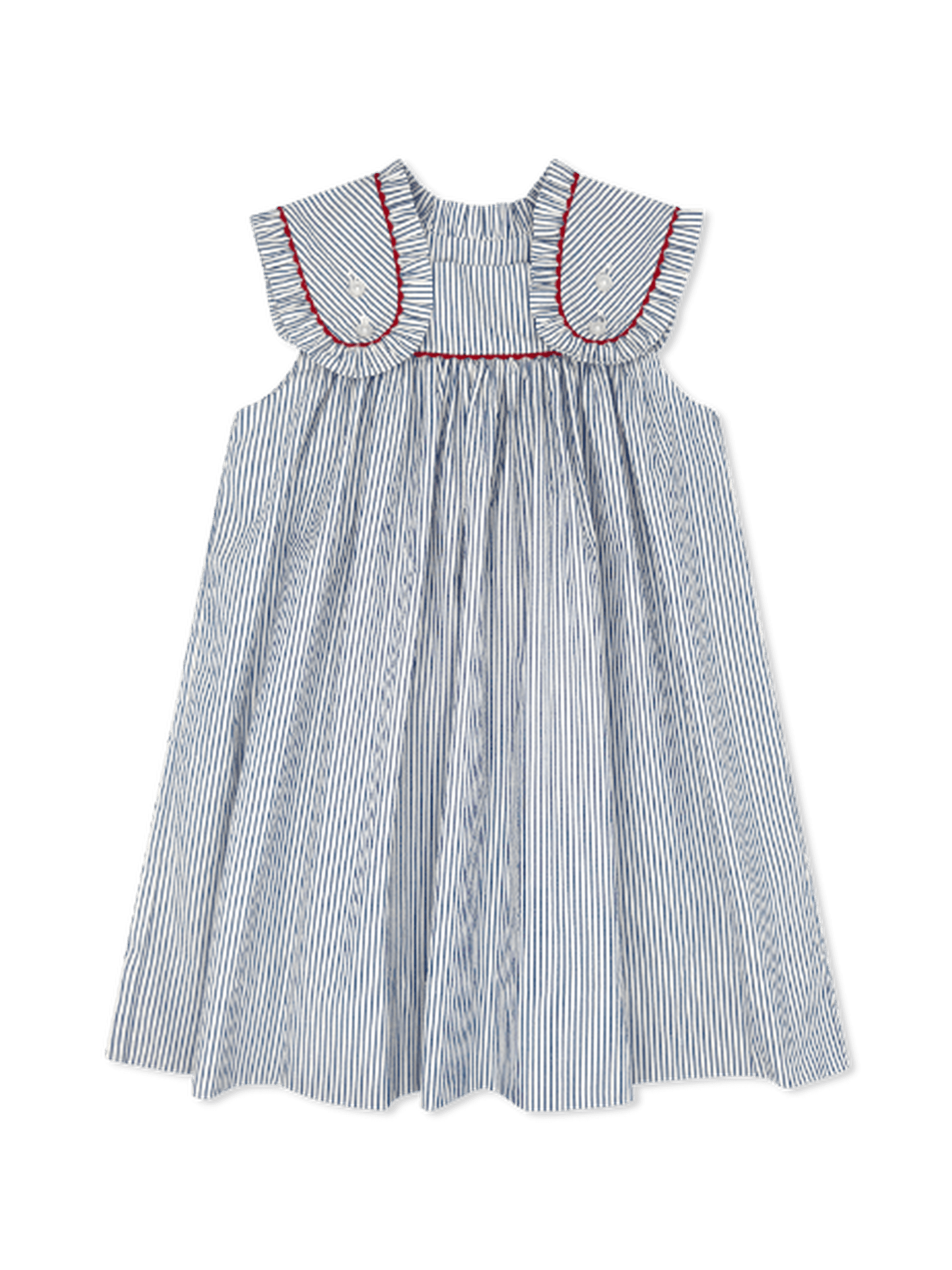 Frances Flap Dress - River Royal Seersucker