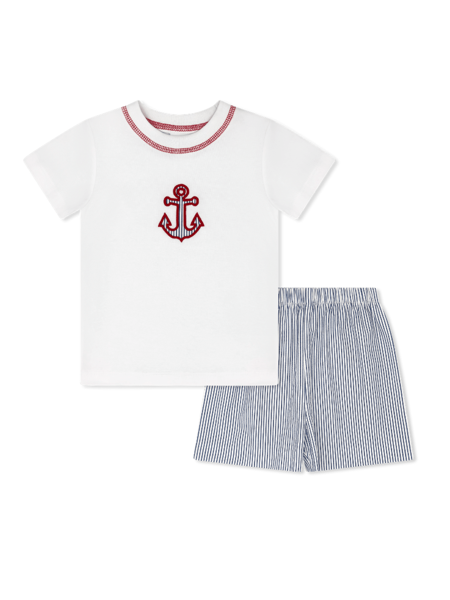 Preston Short Set - River Royal Seersucker Anchor