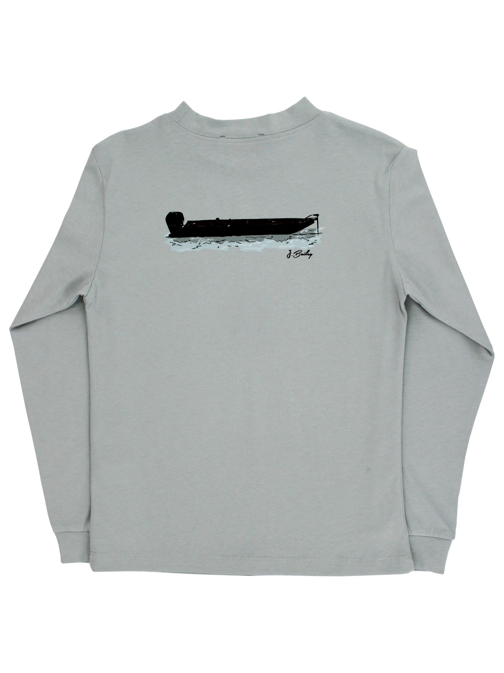 L/S Logo Tee - Jon Boat/Moss