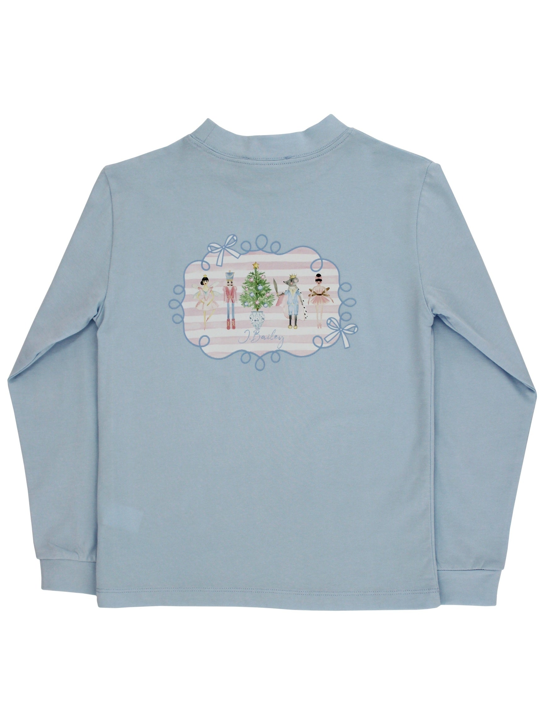 L/S Girls Logo Tee - Nutcracker/Bayberry