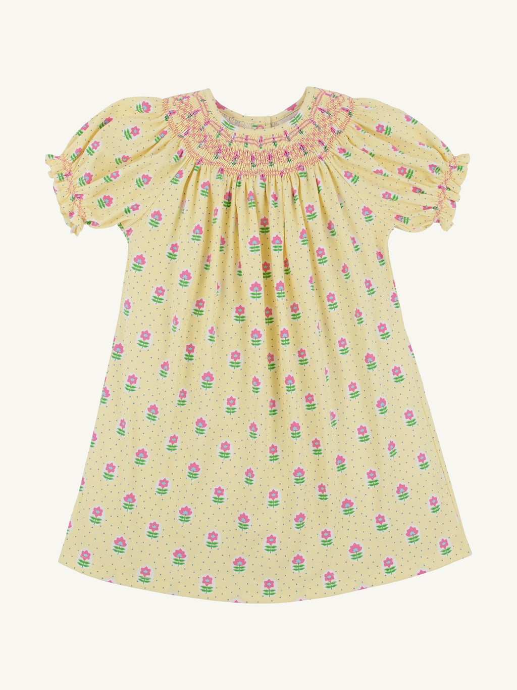 Sandy Smocked Pima Dress - Fairway Floral