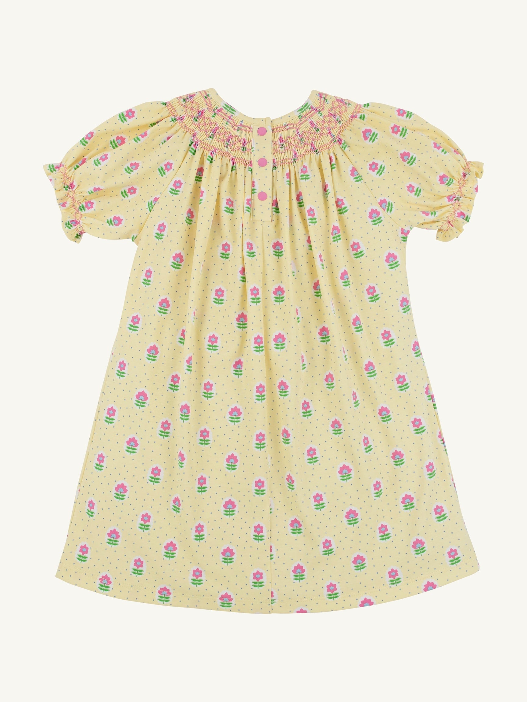 Sandy Smocked Pima Dress - Fairway Floral