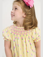 Sandy Smocked Pima Dress - Fairway Floral