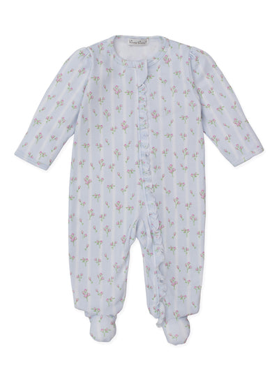 Ribbon Stripe Bouquets Print Zip Footie