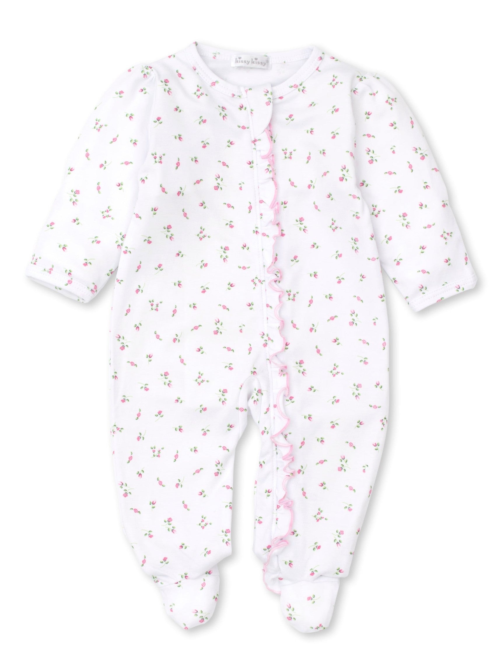 Garden Print Footie w/Zip Ruffle