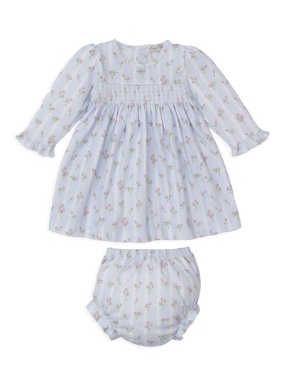 Ribbon Stripe Bouquets Smocked Dress Set