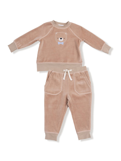 Velour Teddy Bear Jogger Set