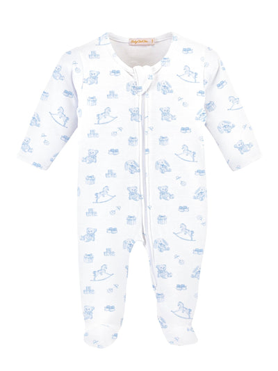 Printed Zipped Boy Footie - Tiny Baby Toys