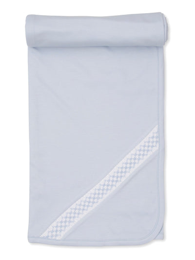 CLB Blanket with Hand Smocking - Blue