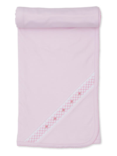 CLB Blanket with Hand Smocking - Pink