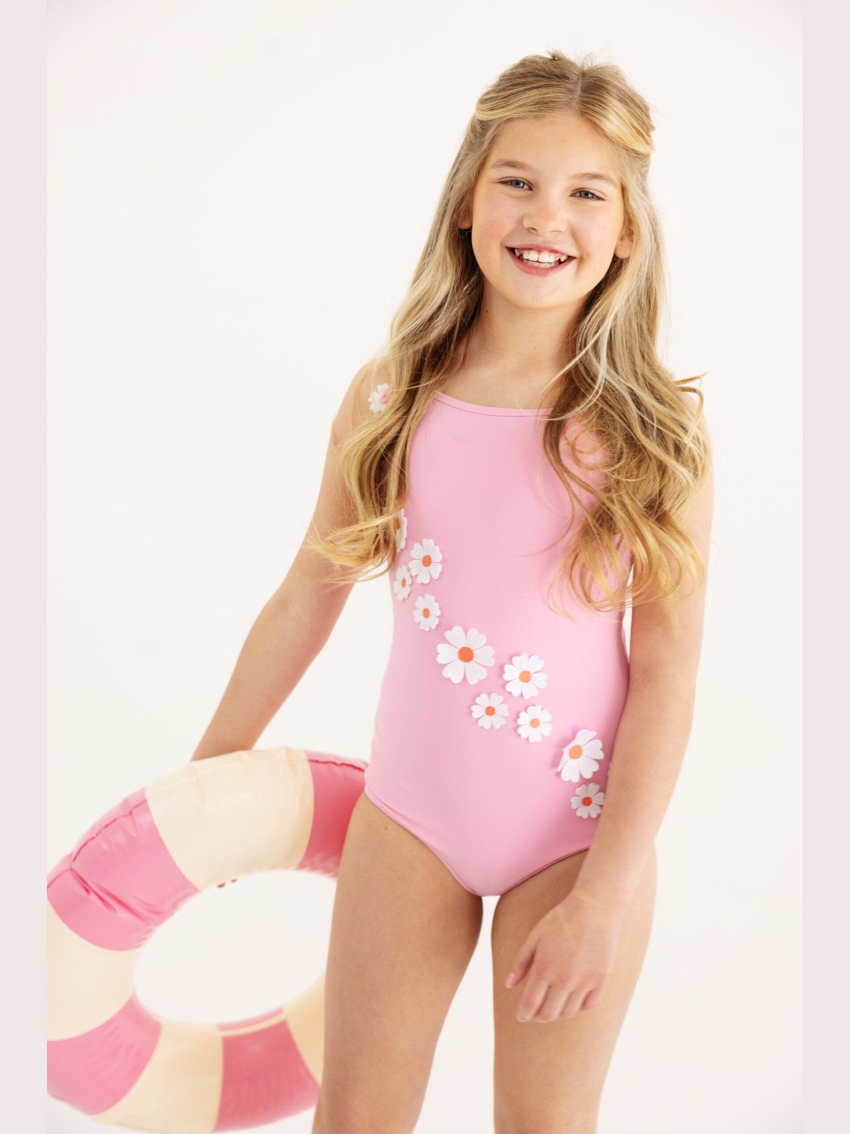 St. Lucia Swimsuit - Seashore Sherbet with Flowers