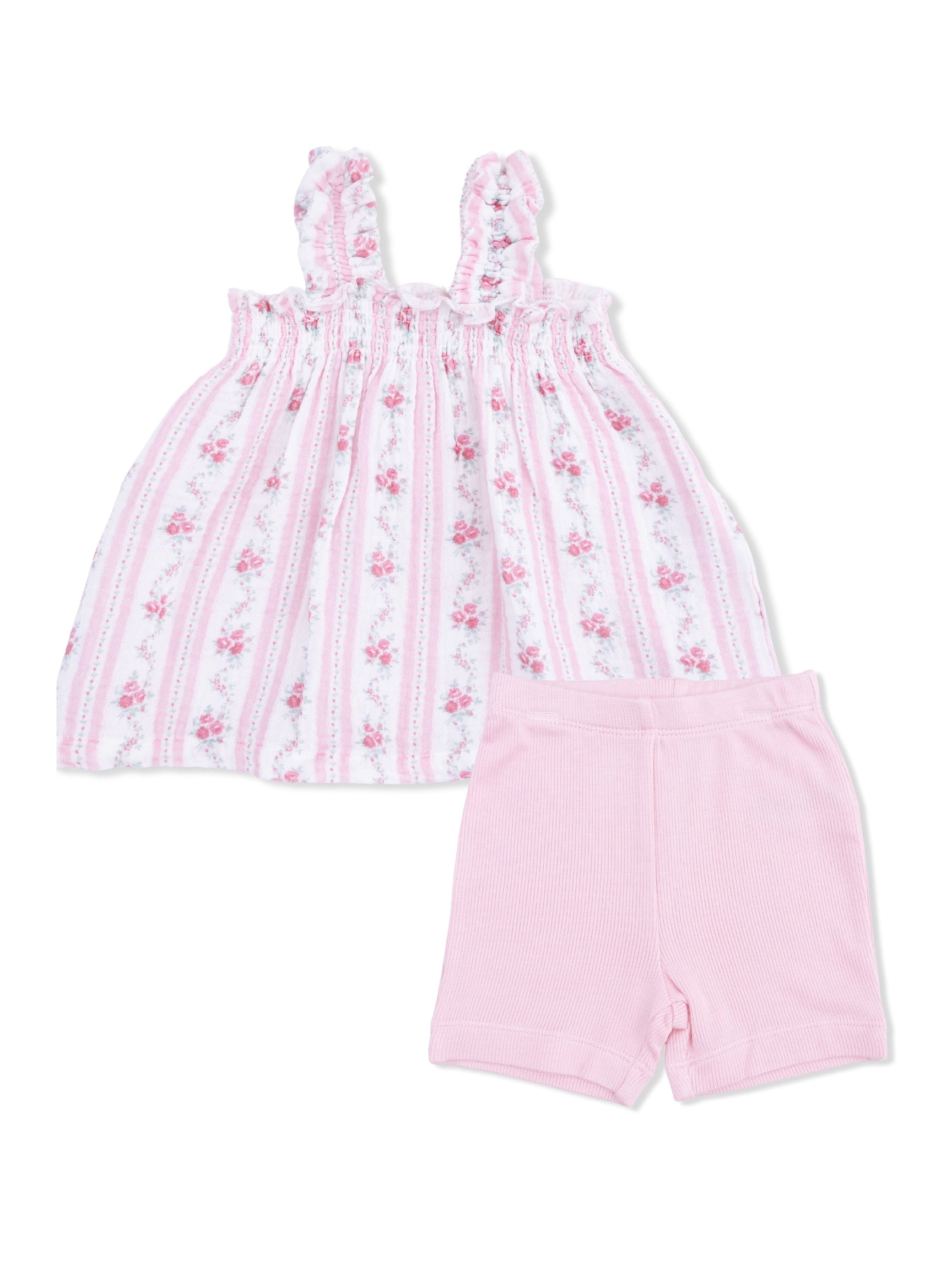 Ruffly Strap Top and Bike Short